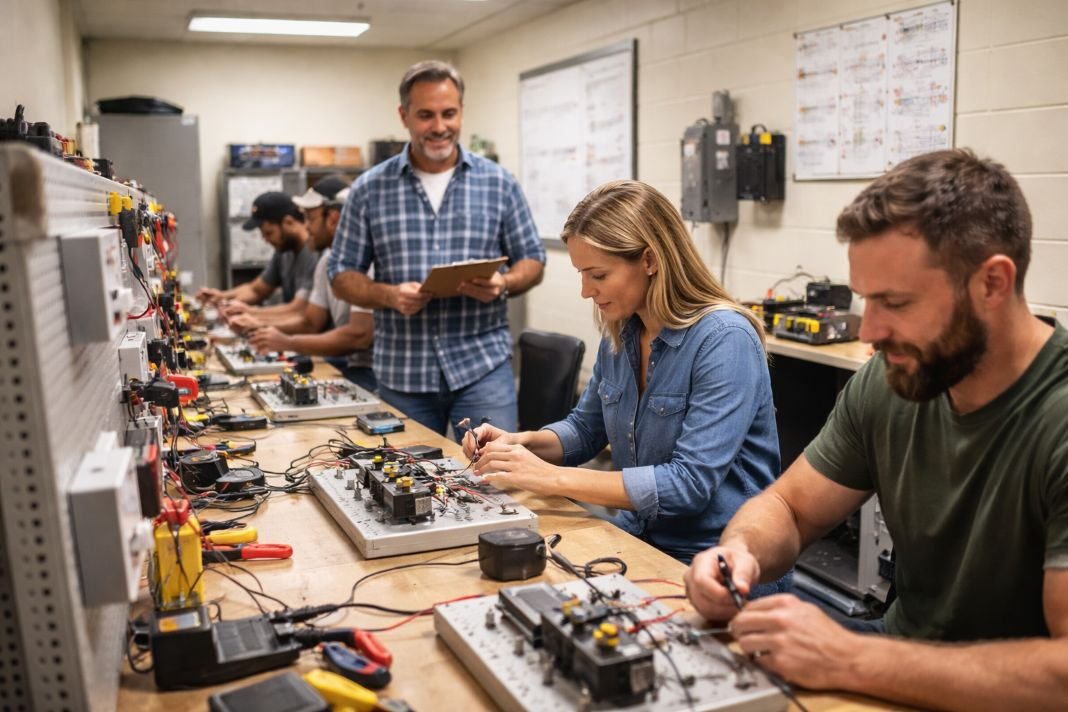 AI photo of electrical training in progress